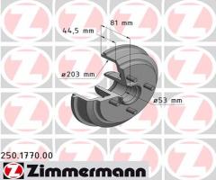Zimmermann 250.1770.00 bęben hamulcowy ford fiesta 02-08, ford fiesta v (jh_, jd_)