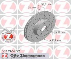 Zimmermann 530.2457.52 tarcza hamulcowa subaru forester 97-05, subaru legacy i (bc)