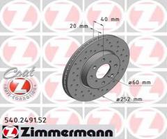 Zimmermann 540.2491.52 tarcza hamulcowa suzuki swift iii 05 -, opel agila (b) (h08), suzuki splash