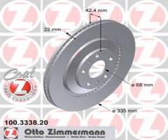 Zimmermann 100.3338.20 tarcza hamulcowa audi a8 03- tył wen., audi a8 (4e_), vw phaeton (3d_)