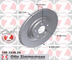 Zimmermann 100.3336.20 tarcza hamulcowa audi a6 allroad 06- tył, audi a6 (4f2, c6)