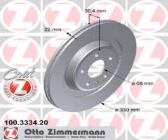 Zimmermann 100.3334.20 tarcza hamulcowa audi a5 07- tył, audi q5 (8r)