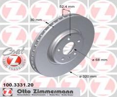 Zimmermann 100.3331.20 tarcza hamulcowa audi a4 07- przód, audi q5 (8r)