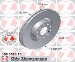 Zimmermann 100.3324.20 tarcza hamulcowa audi a6 98-05 4,2 quattro, audi a6 (4b2, c5)