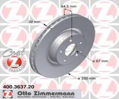 Zimmermann 400.3637.20 tarcza hamulcowa mercedes w211 e-klasa 02-09, mercedes-benz klasa glk (x204)
