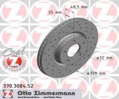 Zimmermann 370.3084.52 tarcza hamulcowa mazda 3 06-09 2,3mps, mazda 3 (bk)