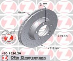 Zimmermann 460.1526.20 tarcza hamulcowa porsche boxster 99-prawa, porsche boxster (987)