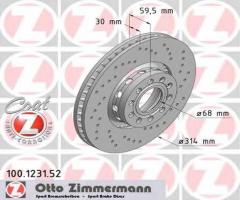 Zimmermann 100.1231.52 tarcza hamulcowa audi a8 94-98, audi 100 (4a, c4)