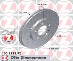 Zimmermann 100.1233.52 tarcza hamulcowa skoda octavia 96-, audi a3 (8l1), seat ibiza v (6j5, 6p5)