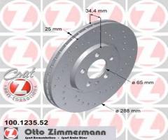 Zimmermann 100.1235.52 tarcza hamulcowa vw golf iv 97-03 1,8t, audi a3 (8l1)