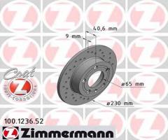 Zimmermann 100.1236.52 tarcza hamulcowa skoda octavia 96- tył, audi a3 (8l1), seat toledo ii (1m2)