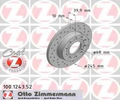 Zimmermann 100.1243.52 tarcza hamulcowa audi a4 00-08 tył, audi a4 (8e2, b6)