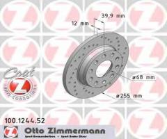 Zimmermann 100.1244.52 tarcza hamulcowa audi a4 00-08 tył 1,8t-3,0, audi a4 (8e2, b6)