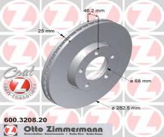 Zimmermann 600.3208.20 tarcza hamulcowa vw passat 96-98, vw passat (3b2)