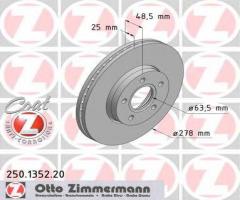 Zimmermann 250.1352.20 tarcza hamulcowa ford focus ii 04-11, ford c-max (dm2), volvo c30