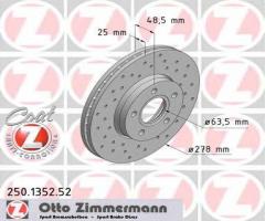 Zimmermann 250.1352.52 tarcza hamulcowa ford focus ii 04-11, ford c-max (dm2), volvo c30