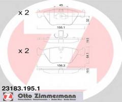 Zimmermann 23183.195.1 klocki hamulcowe bmw 3 e46 99-05, bmw x3 (e83), mg mg zt- t