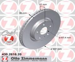 Zimmermann 430.2616.20 tarcza hamulcowa opel insignia 08-przód koła 18, opel insignia