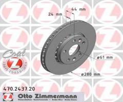 Zimmermann 470.2437.20 tarcza hamulcowa renault kangoo 08 -