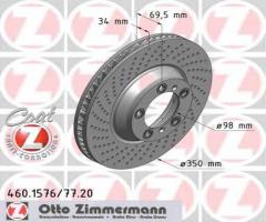 Zimmermann 460.1577.20 tarcza hamulcowa porsche 911 (997) 09-prawy przód, porsche 911 (997)