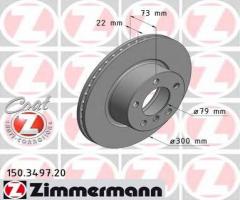 Zimmermann 150.3497.20 tarcza hamulcowa bmw 1 f20 11-przód, bmw 3 (f30, f35, f80)