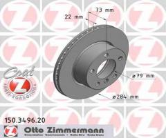 Zimmermann 150.3496.20 tarcza hamulcowa bmw 1 f20 11- przód, bmw 1 (f20)