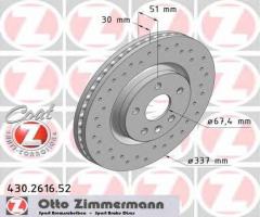 Zimmermann 430.2616.52 tarcza hamulcowa opel insignia 08-przód koła 18, opel insignia