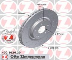 Zimmermann 400.3624.20 tarcza hamulcowa mercedes w203 citroen klasa 00-07