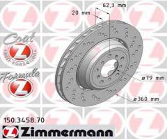 Zimmermann 150.3458.70 tarcza hamulcowa bmw 3 e90 07- prawy przód, bmw 1 (e82) coupe 