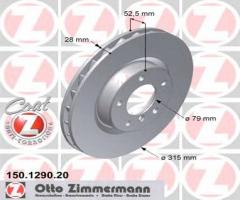 Zimmermann 150.1290.20 tarcza hamulcowa bmw 3 e36 m3 92-95 lewy przód, bmw 3 (e36) coupe 