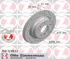 Zimmermann 150.1278.52 tarcza hamulcowa bmw 5 e34 88-96 540i tył wen., bmw 5 (e34)