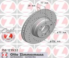 Zimmermann 150.1279.52 tarcza hamulcowa bmw 7 e38 94-01, bmw 7 (e38)