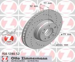 Zimmermann 150.1280.52 tarcza hamulcowa bmw 7 e38 93-01 750i, bmw 7 (e38)