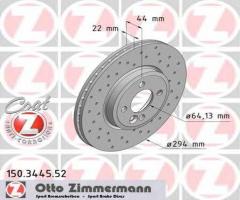 Zimmermann 150.3445.52 tarcza hamulcowa mini cooper s 06-, mini mini roadster (r59)