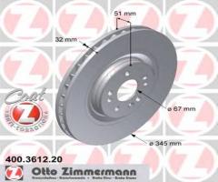 Zimmermann 400.3612.20 tarcza hamulcowa mercedes w163 ml-klasa 99-05, mercedes-benz klasa m (w163)