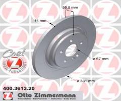Zimmermann 400.3613.20 tarcza hamulcowa mercedes w163 ml-klasa 00-05 tył