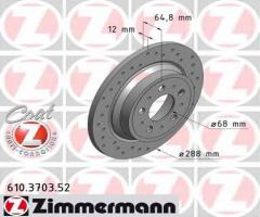Zimmermann 610.3703.52 tarcza hamulcowa volvo s60 00-09 tył, volvo s80 i (ts, xy)