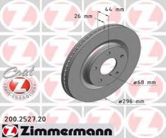 Zimmermann 200.2527.20 tarcza hamulcowa nissan juke 10- przód, nissan juke (f15)