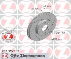 Zimmermann 280.3157.52 tarcza hamulcowa honda accord 98-02, honda accord vi (cg, ck)