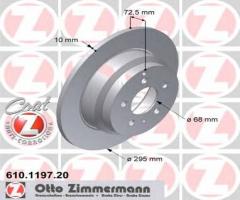 Zimmermann 610.1197.20 tarcza hamulcowa volvo 850 94-96, s70 97-00 tył, volvo 850 (ls)