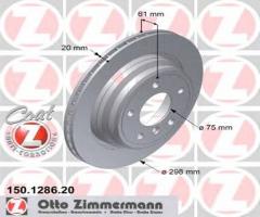 Zimmermann 150.1286.20 tarcza hamulcowa bmw 5 e39 95-03 tył. went., alpina b10 (e39), bmw 5 (e39)