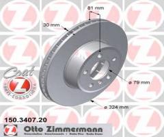 Zimmermann 150.3407.20 tarcza hamulcowa bmw 7 e65/e66 02-08 730i - 735li, bmw 7 (e65, e66, e67)