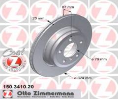 Zimmermann 150.3410.20 tarcza hamulcowa bmw 7 e65/e66 01-08 tył wen., bmw 7 (e65, e66, e67)