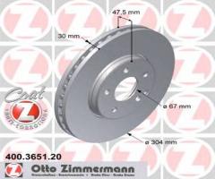 Zimmermann 400.3651.20 tarcza hamulcowa mercedes w211 e-klasa 03-09 przód