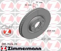 Zimmermann 285.3524.20 tarcza hamulcowa hyundai ix55 08-przód, hyundai ix55