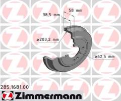 Zimmermann 285.1681.00 bęben hamulcowy hyundai getz 02-09 (+abs), hyundai getz (tb)
