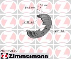 Zimmermann 280.1690.00 bęben hamulcowy honda jazz 02-, honda jazz ii (gd)