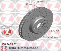 Zimmermann 150.3479.52 tarcza hamulcowa bmw 5 f10 10- prawy przód, bmw 5 (f10, f18)