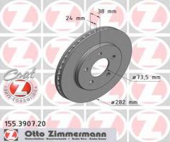 Zimmermann 155.3907.20 tarcza hamulcowa chrysler voyager 96-00, chrysler voyager iii (gs)