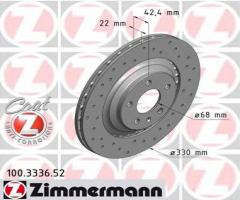 Zimmermann 100.3336.52 tarcza hamulcowa audi a6 allroad 06- tył, audi a6 (4f2, c6)